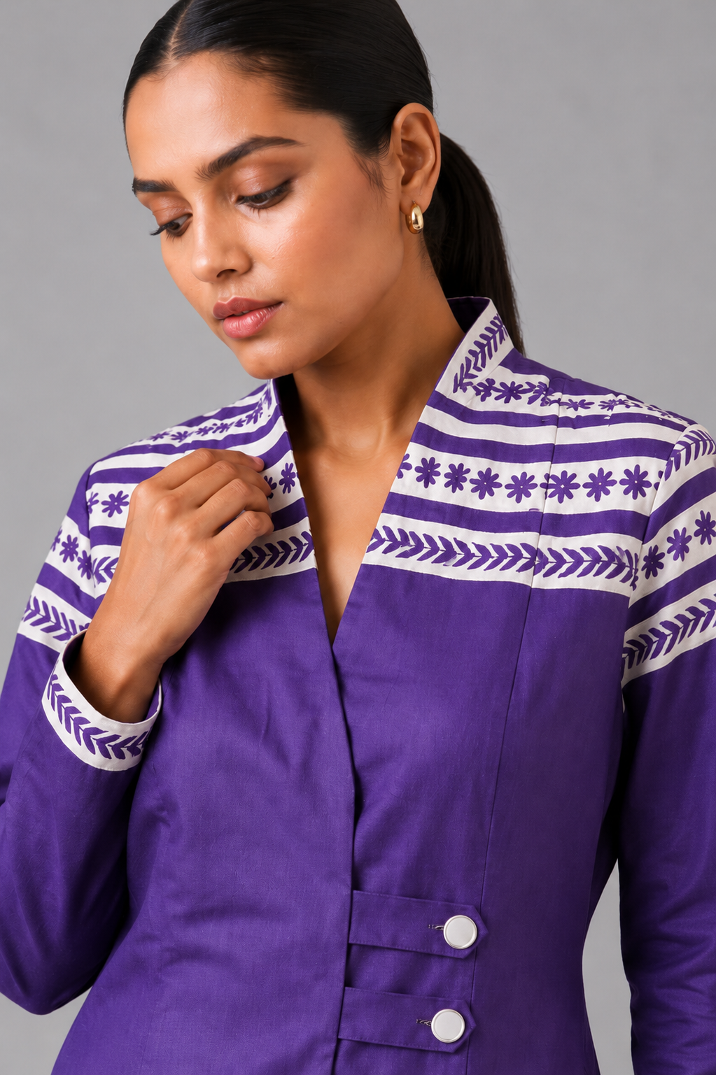 Purple Garden Grid Co-ord Set