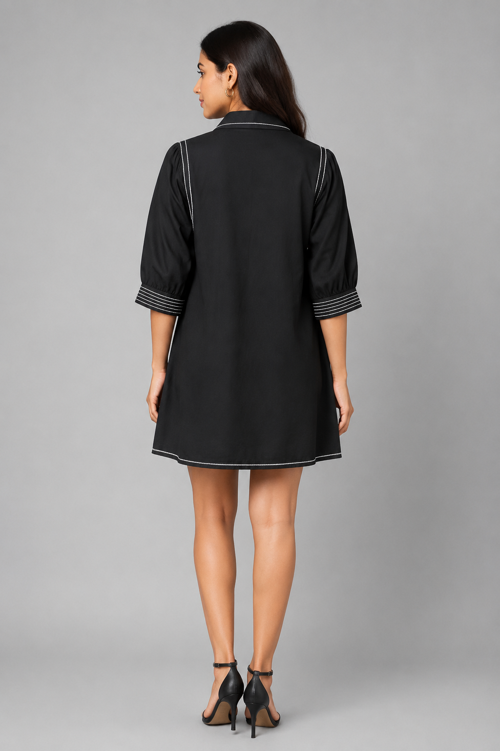 Blackberry Trim Glace A-line Dress