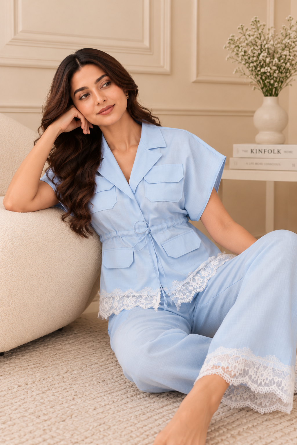 Ocean Blue Brunch Coord Set
