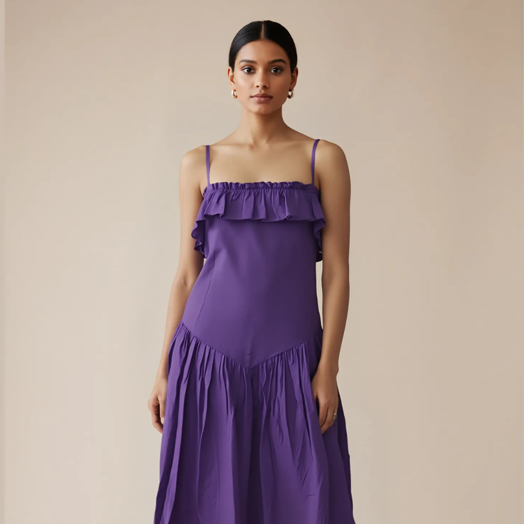 Plum Drop Waist Dress