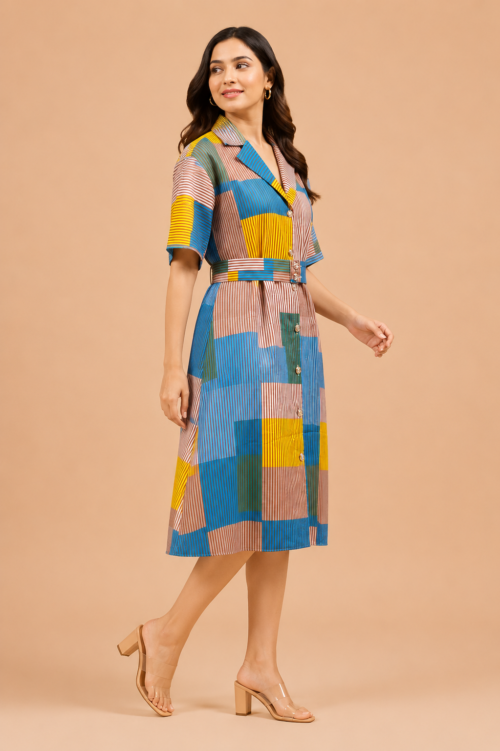 Multicolor Stripes Shirt Dress