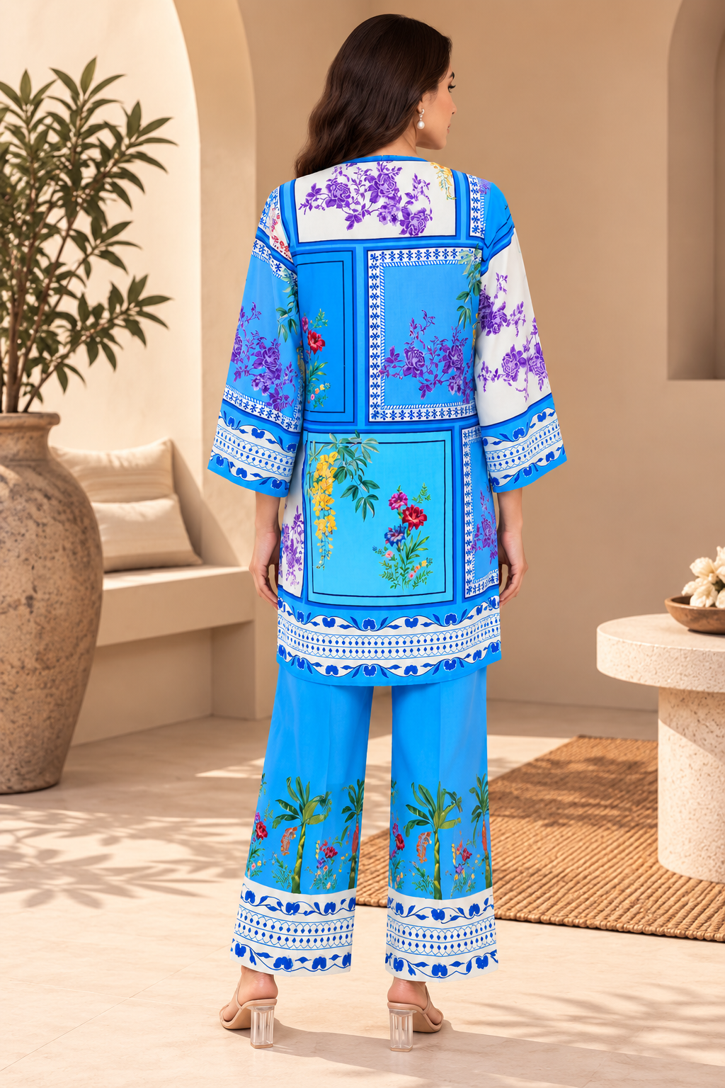 Blue Boxy Kurta Set
