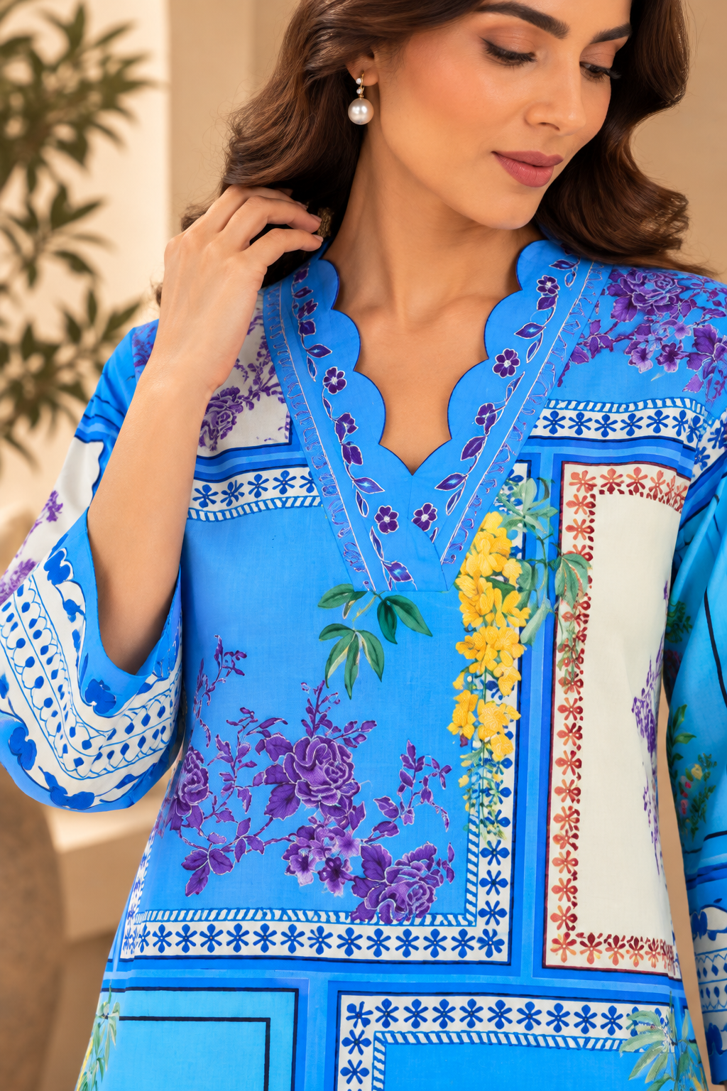 Blue Boxy Kurta Set