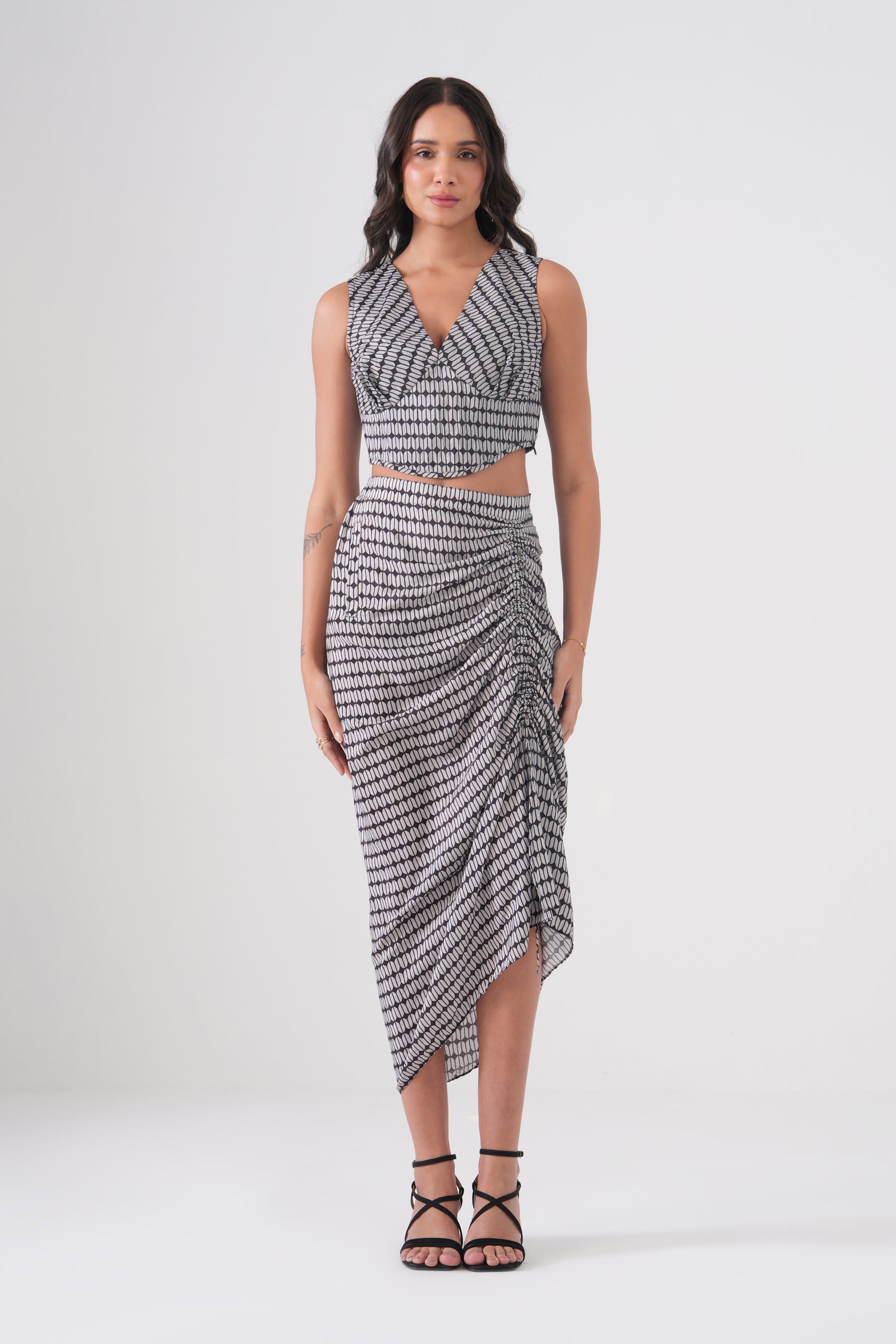 Corset Draped Skirt Co-ord Set