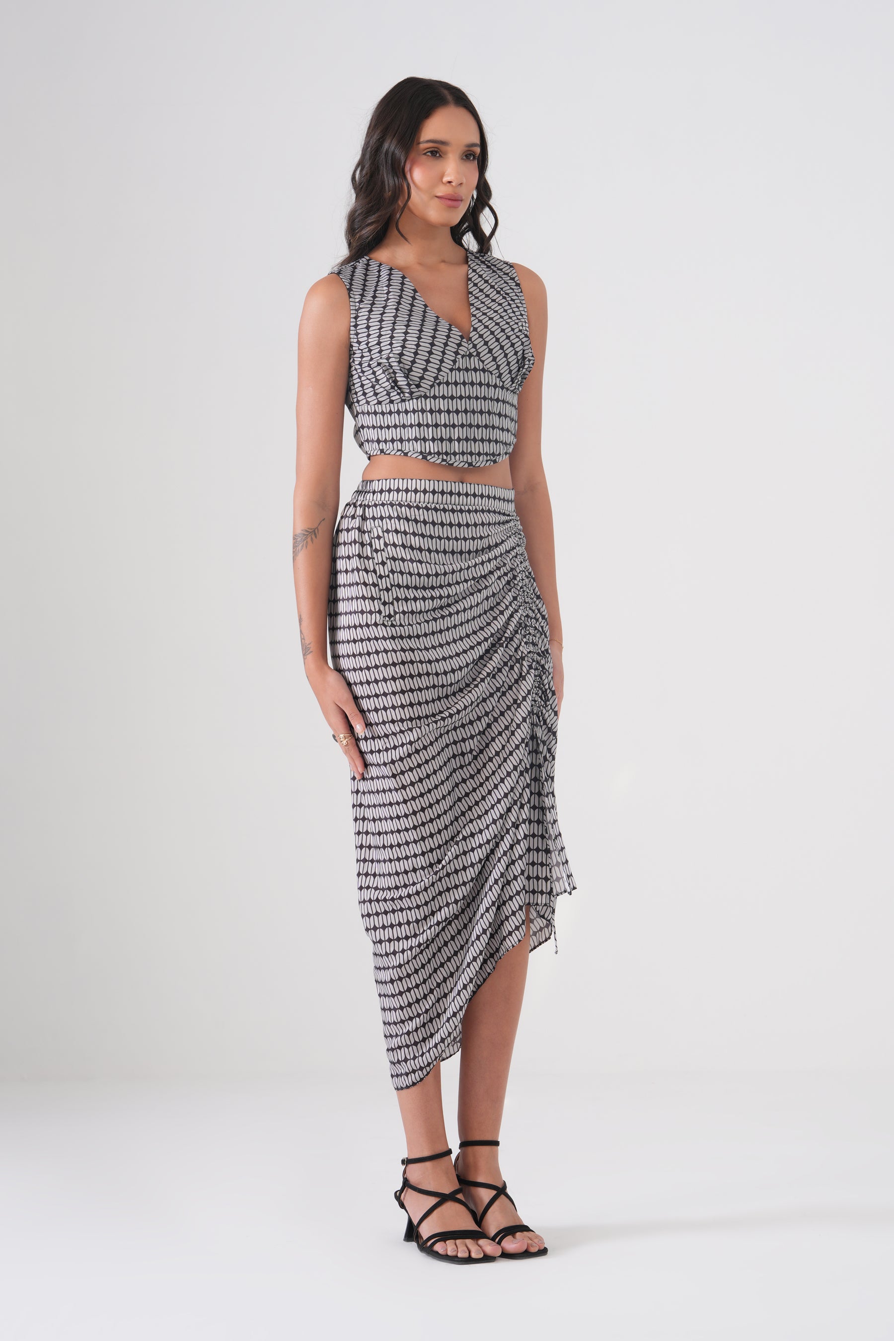 Corset Draped Skirt Co-ord Set