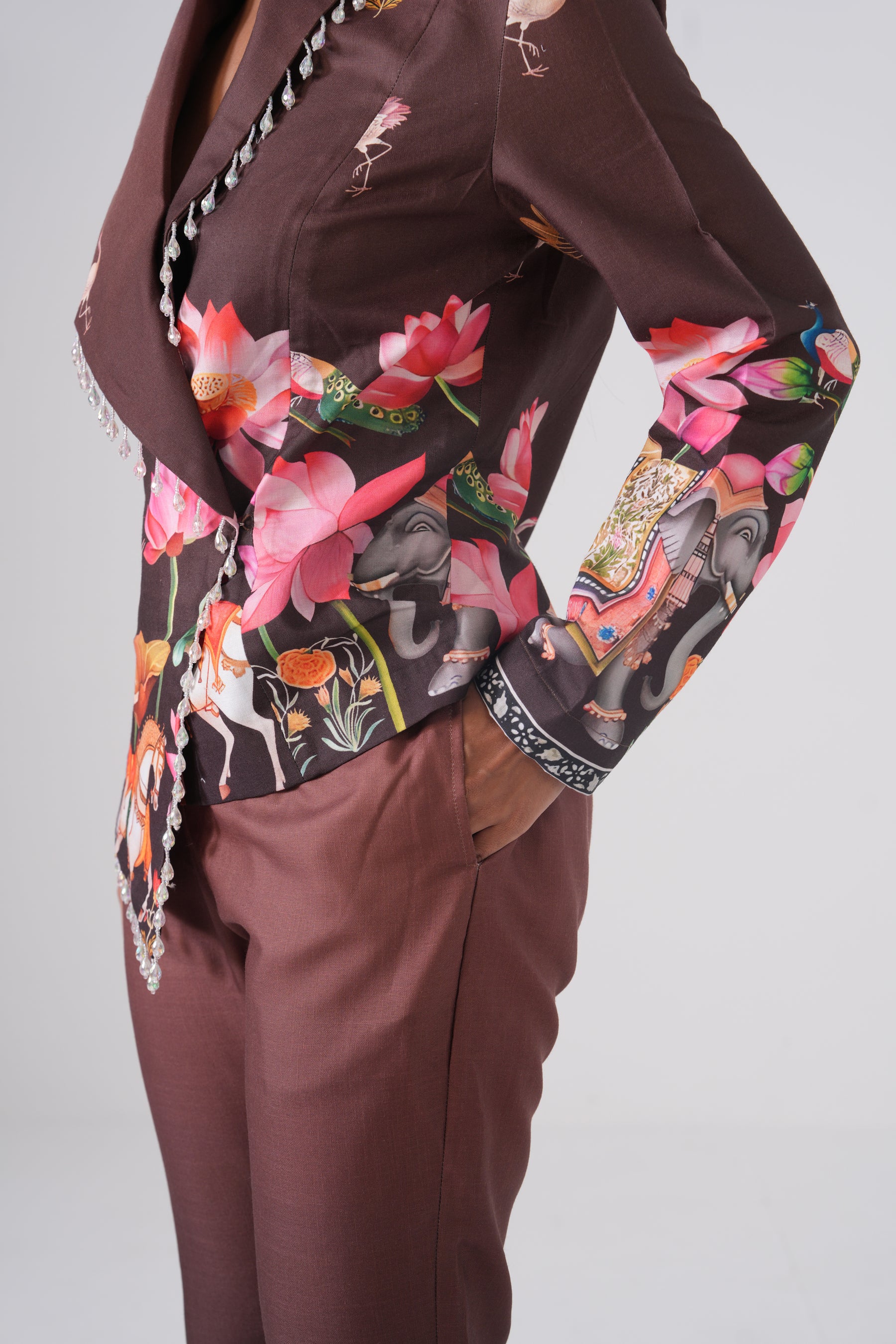 Brown Vintage Lotus Co-ord Set