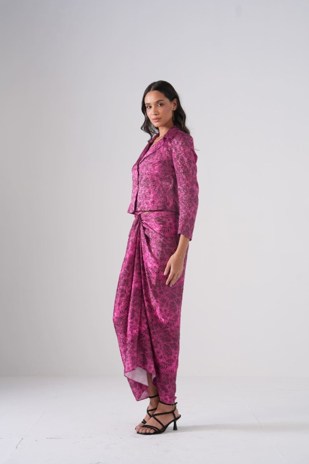 Aura Blazer Corset & Wrap Skirt Coord Set