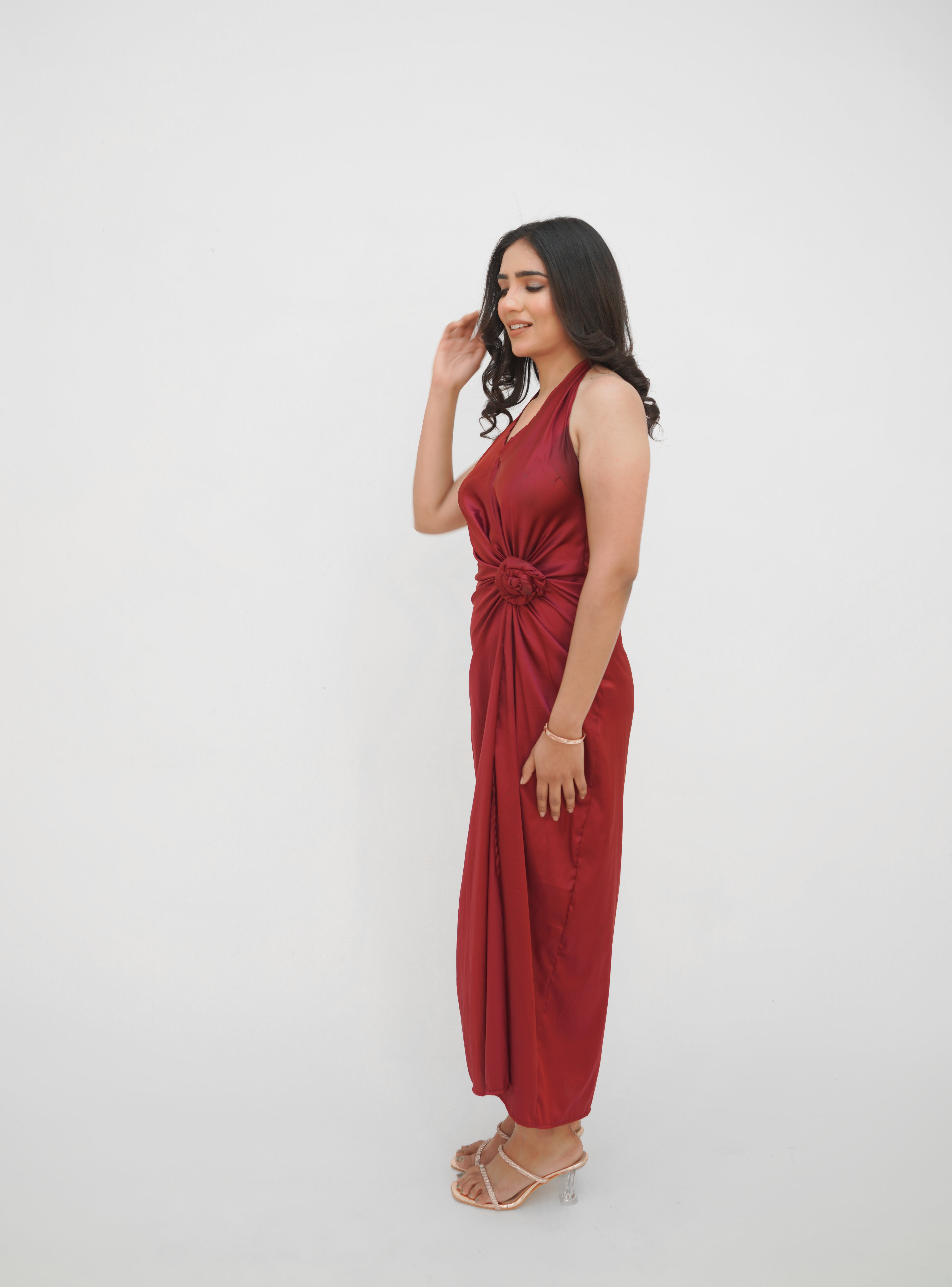 Burgundy Valentino Rose Gown