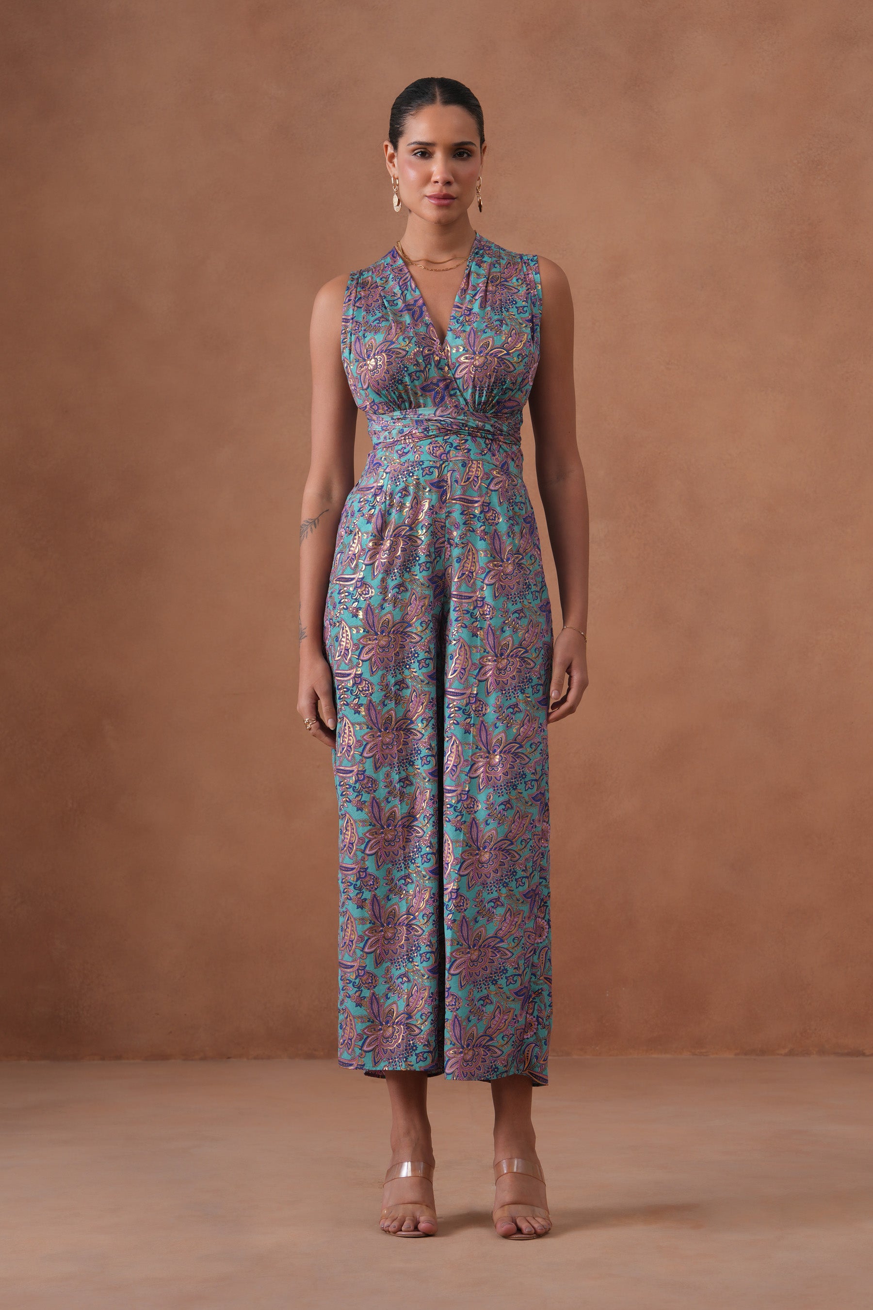 Blue Paisley Jumpsuit