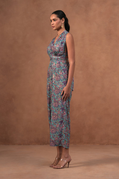 Blue Paisley Jumpsuit