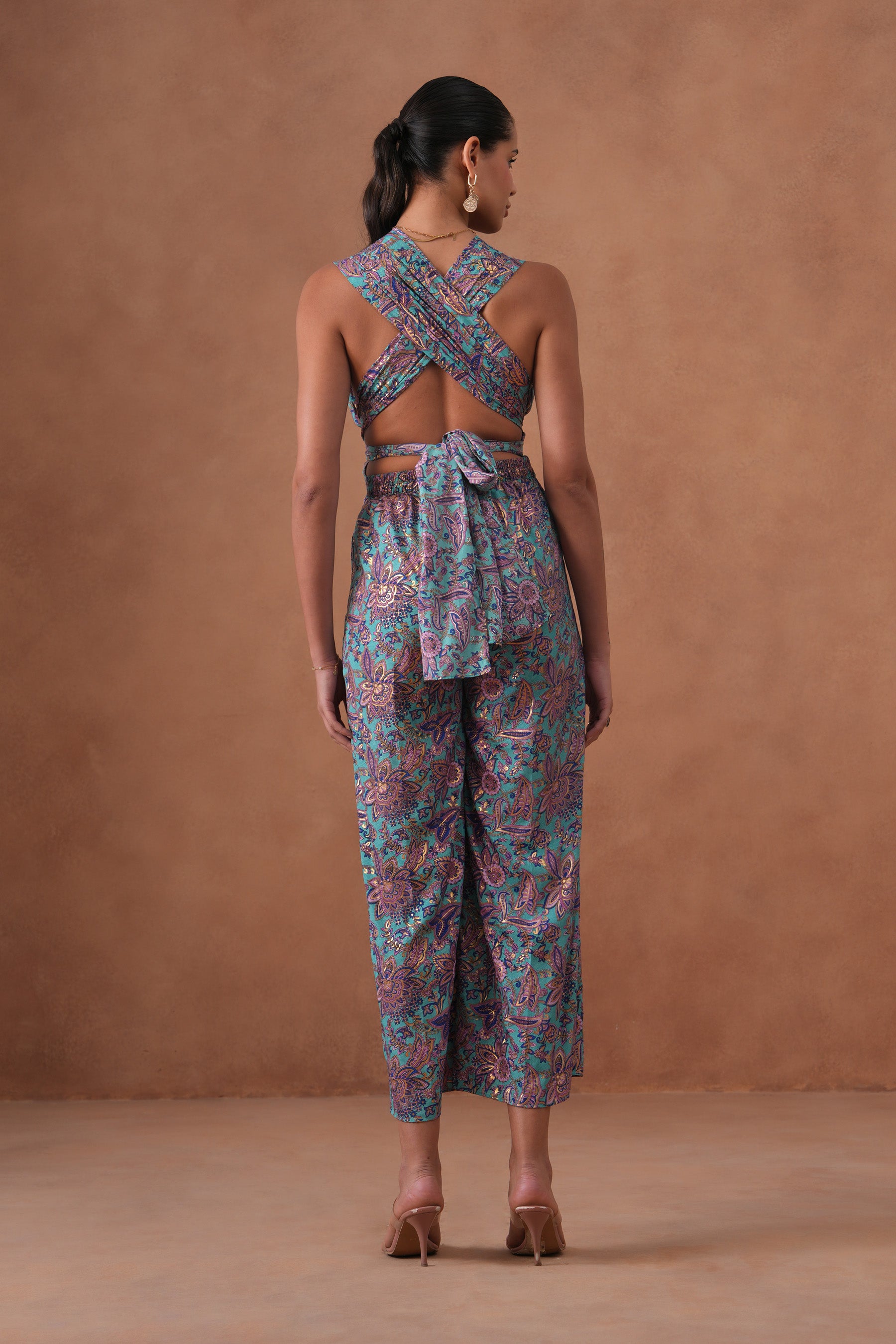 Blue Paisley Jumpsuit