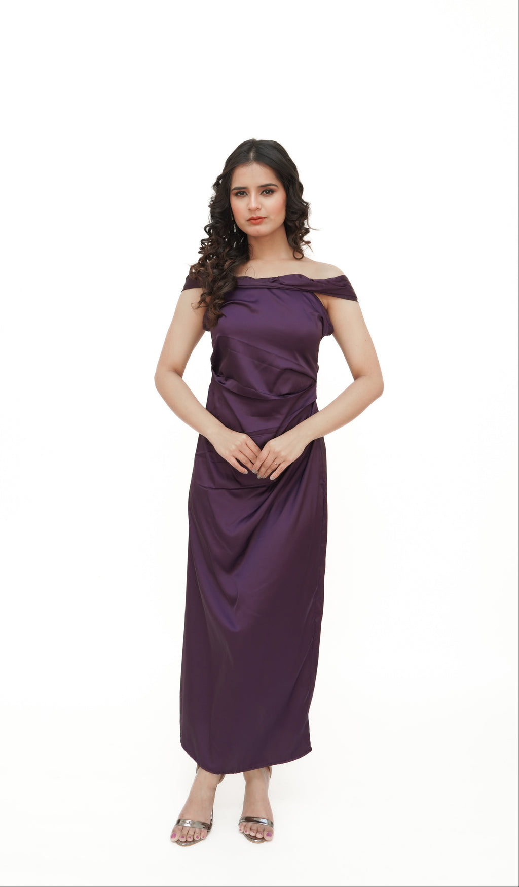 Wine Radiance Satin Gown