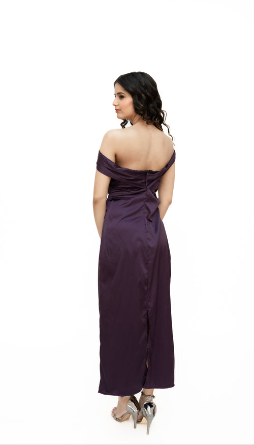 Wine Radiance Satin Gown