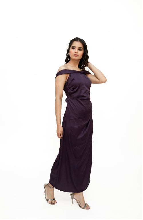 Wine Radiance Satin Gown