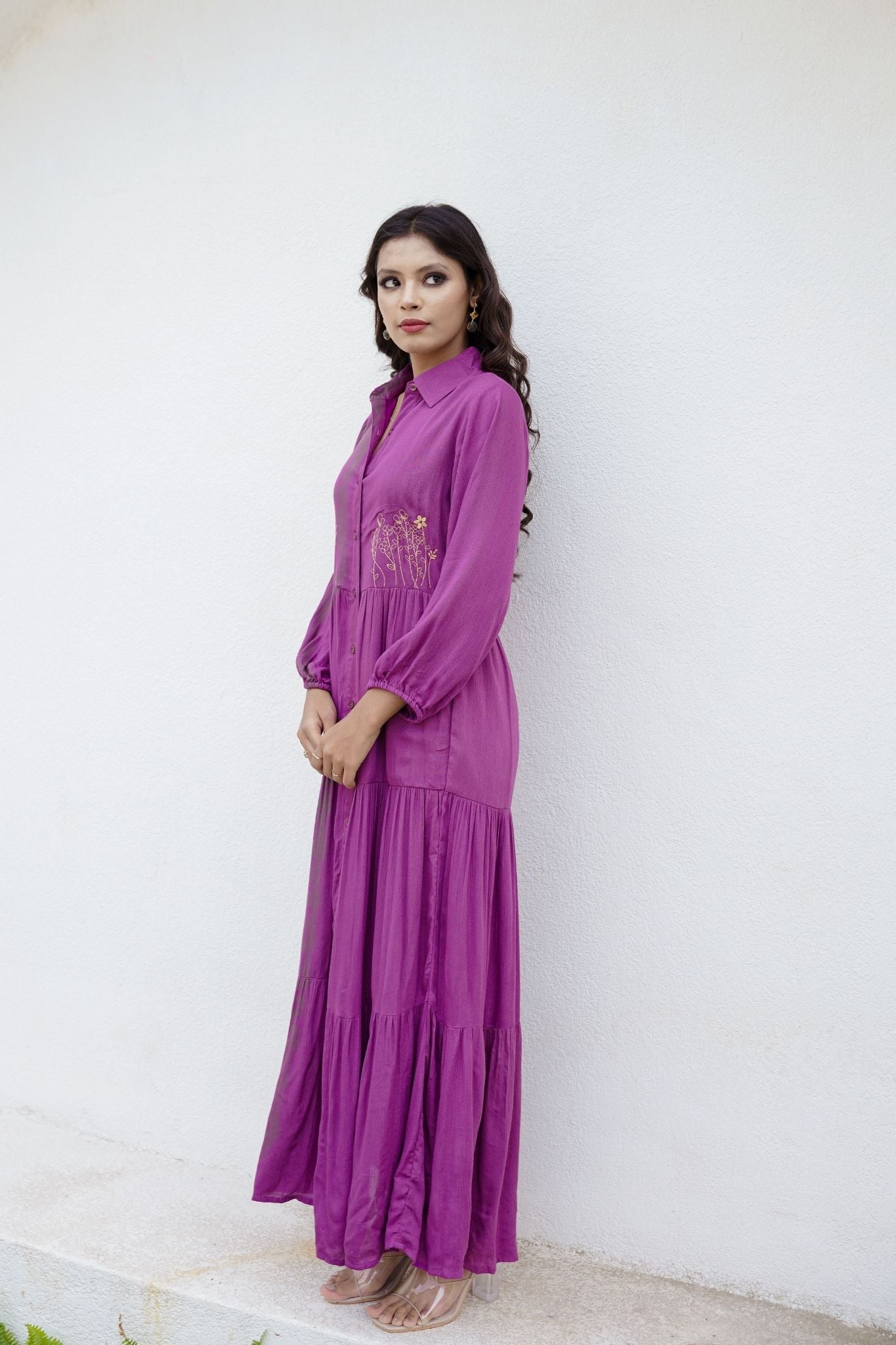 Flowing Maxi Shirt Dress