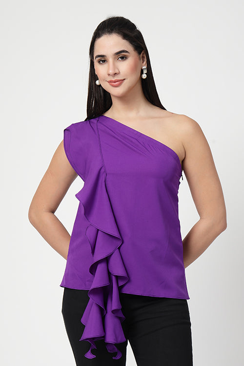 Purple Ruffle Top