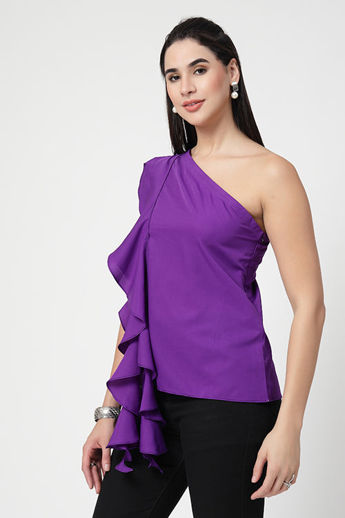Purple Ruffle Top