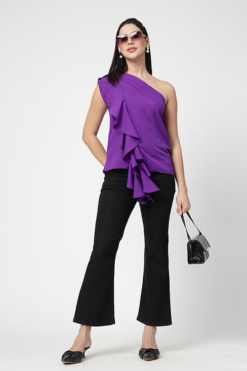 Purple Ruffle Top