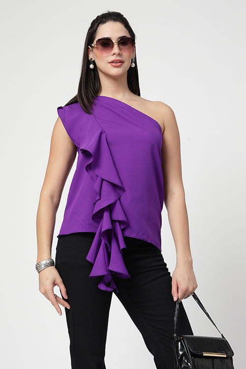 Purple Ruffle Top