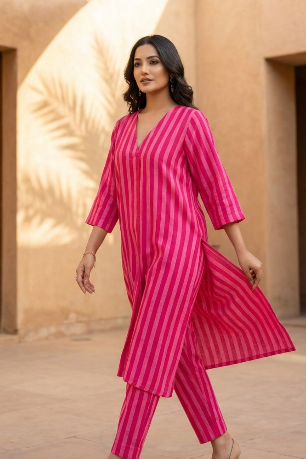 Candy Stripe Kurta Co-ord Set
