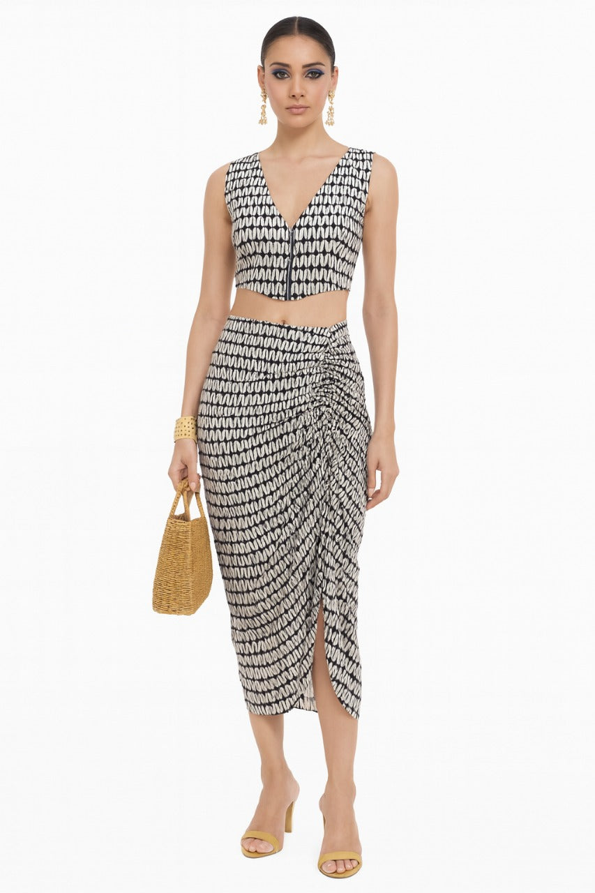 Corset Draped Skirt Co-ord Set